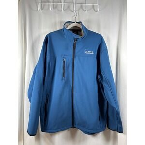 Prairie Mountain Mens‎ Blue U.S. Space & Rocket Center Softshell Jacket Size 2XL